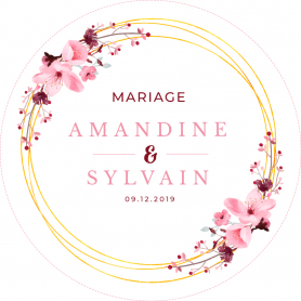 40 étiquettes couronne fleurs mariage