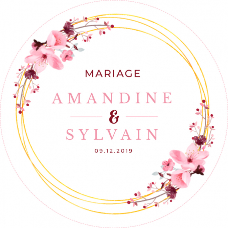 40 étiquettes couronne fleurs mariage