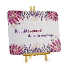 Plaque fleur lilas + Chevalet